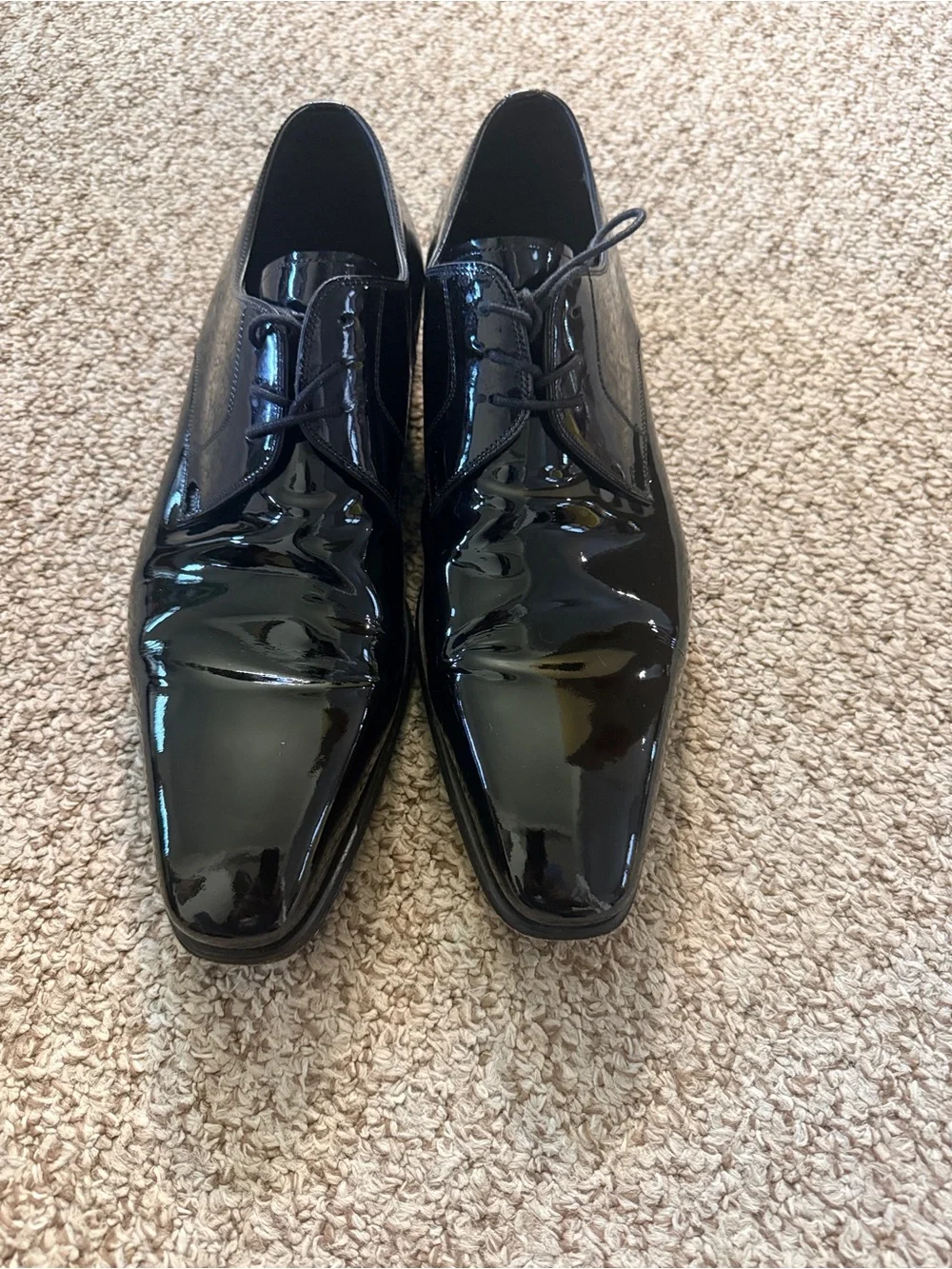 Magnanni Black Patent Leather Tuxedo Shoes Men’s 11.5